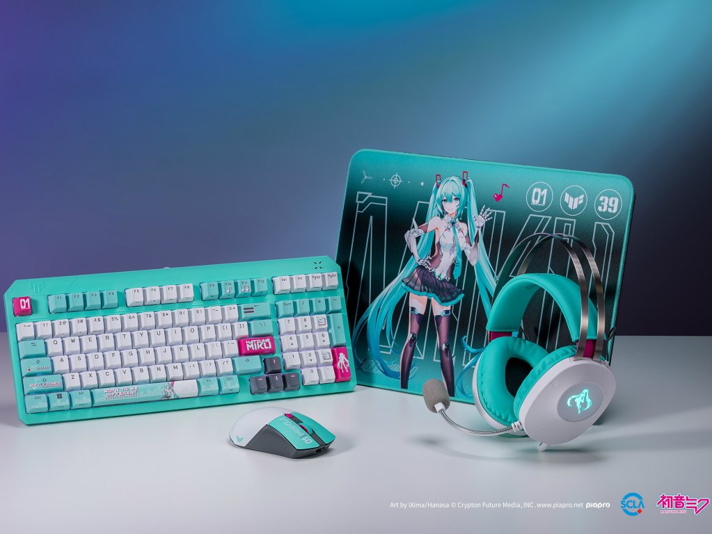 ASUS「TUF Gaming」、初音ミクとコラボしたゲーミングデバイス計4