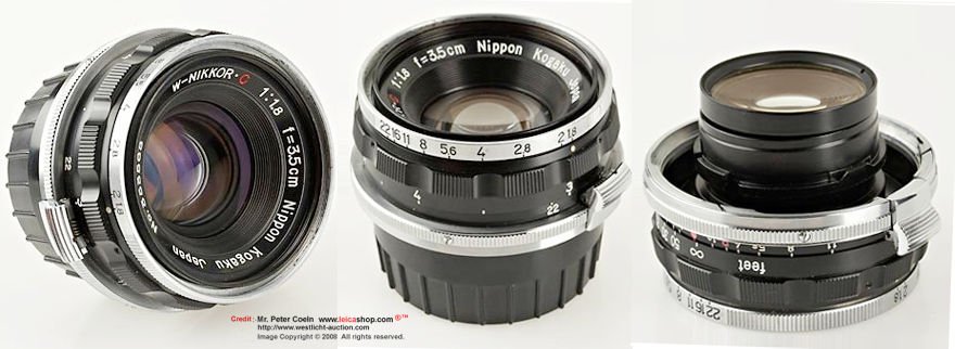 Nikon's W-Nikkor.C 1:1.8 f=3.5cm (RF 35mm f/1.8) wideangle lens