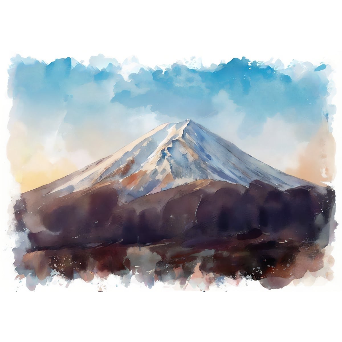 油絵 菅家令子 絵 絵画 インテリア F6-081911 風景 冬の富士山 油絵