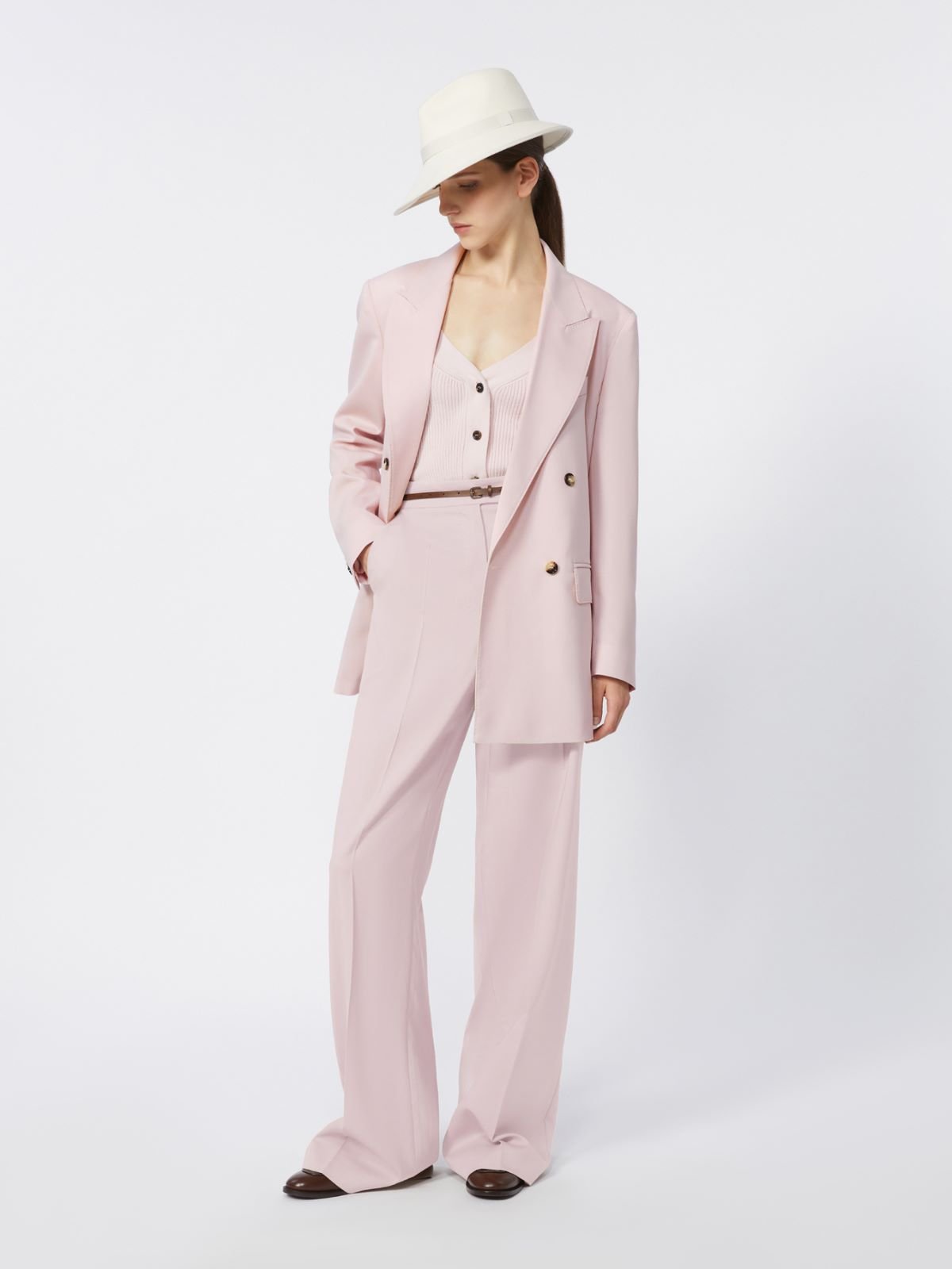 ジローネ] ヴァージンウール モヘヤ シルク パンツ, beige pink | Max Mara